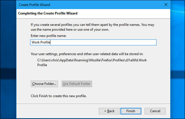 Иллюстрация: расположение папки с профилем