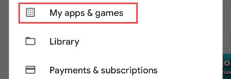 Выберите «Приложения и игры» в меню профиля