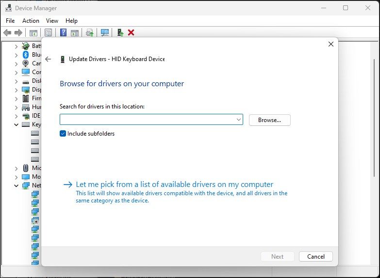 Выбор из списка доступных драйверов