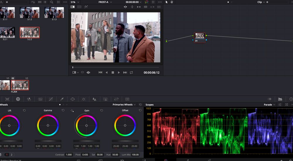 Comparison view in Resolve