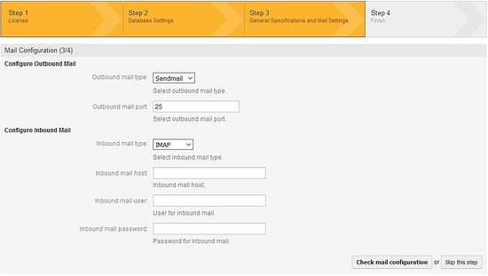 Configurar correo electrónico en OTRS