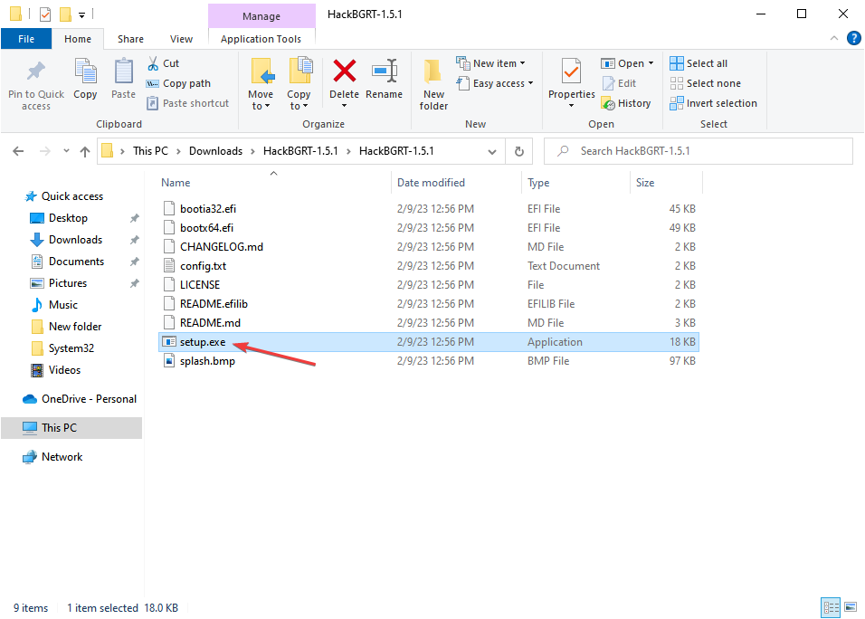 запуск setup.exe HackBGRT