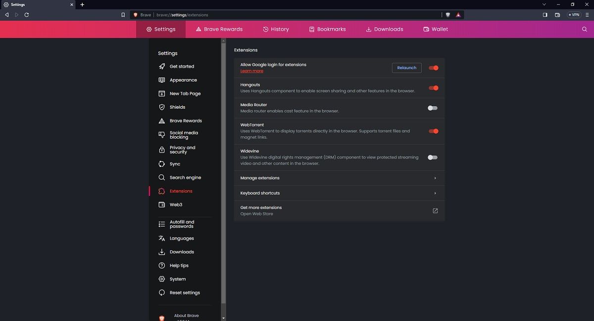 Relaunch Brave Browser After Allow Google Login for Extensions