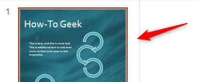Выбор слайда в левой панели