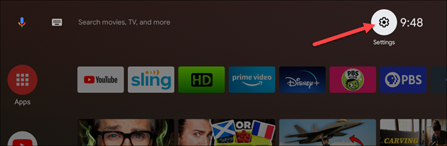 gear icon to open settings