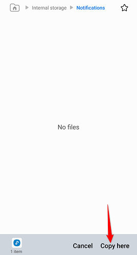 Выберите Копировать сюда