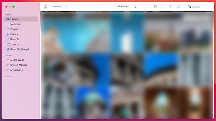 Интерфейс iCloud Photos на macOS