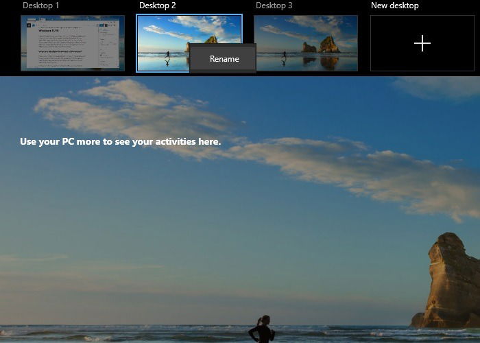 Multiple Desktops Windows10 Desktops