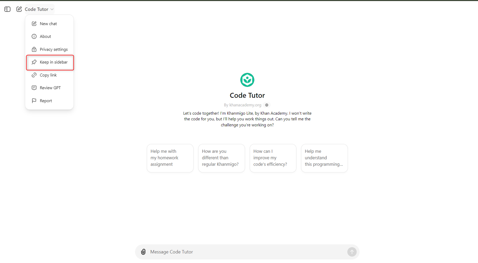 Инструкция по сохранению настраиваемых GPT в боковой панели