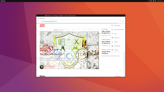 визуальные артефакты в браузере на Unity 8 и Mir