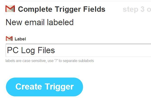 Настройка рецепта IFTTT для сохранения вложений из письма