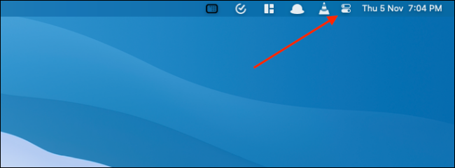 Нажмите значок Пункта управления в строке меню Mac