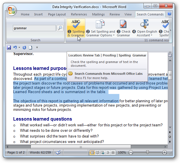 Подсказки при ошибке в написании запроса
