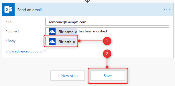 Поле Body с динамическим содержимым и кнопка Save