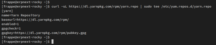 Добавление yarn repo