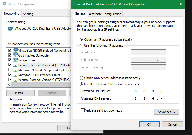 Смена DNS в Windows 10