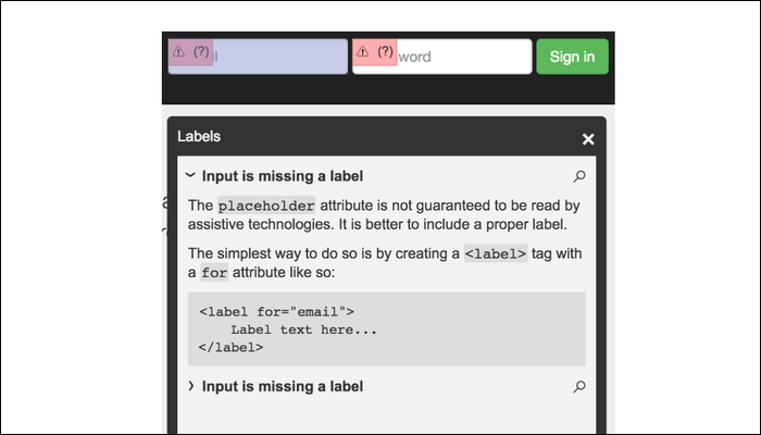 Ошибка на сайте: демонстрация проблемы доступности