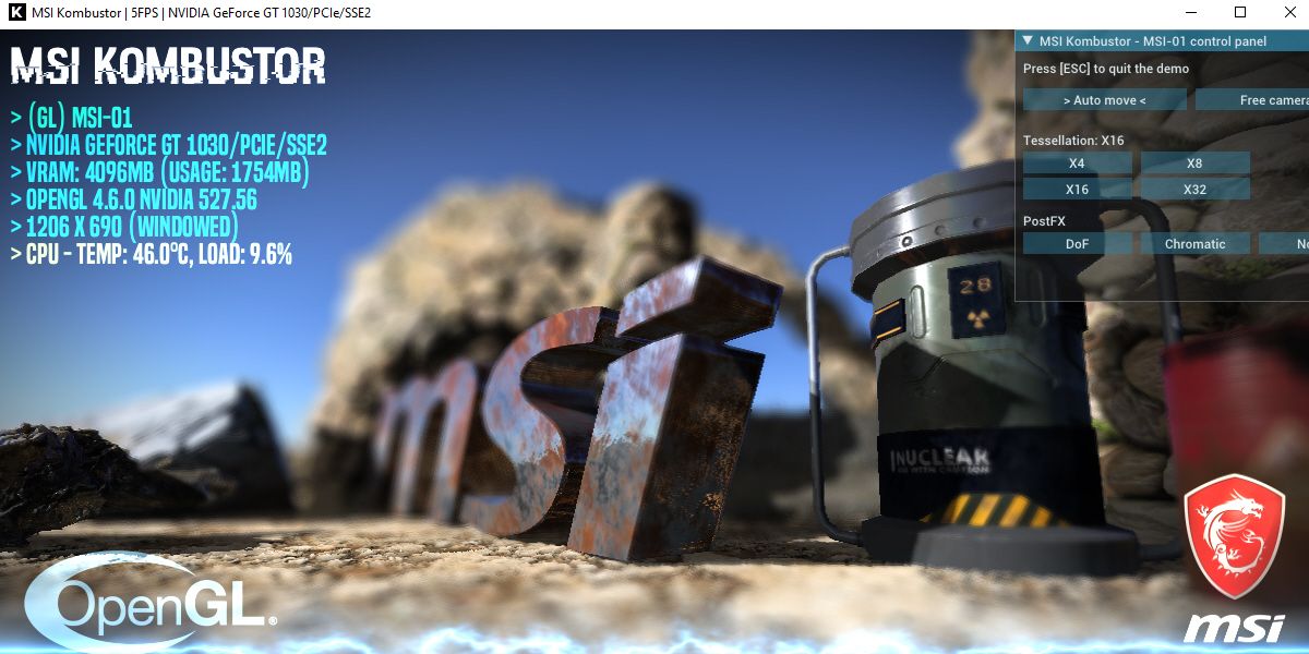 MSI Kombustor Stress Test