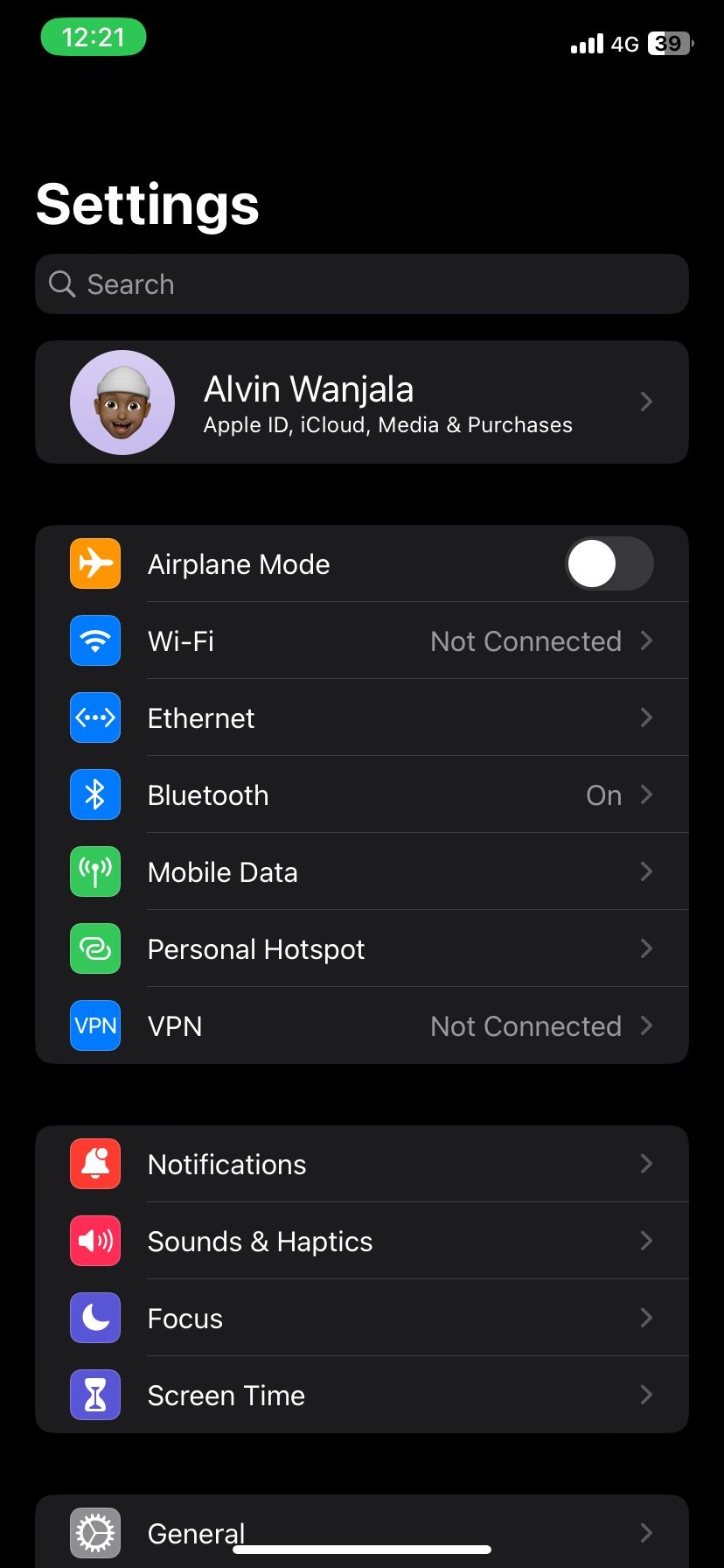 Отображение интернет‑подключения через Bluetooth на iPhone