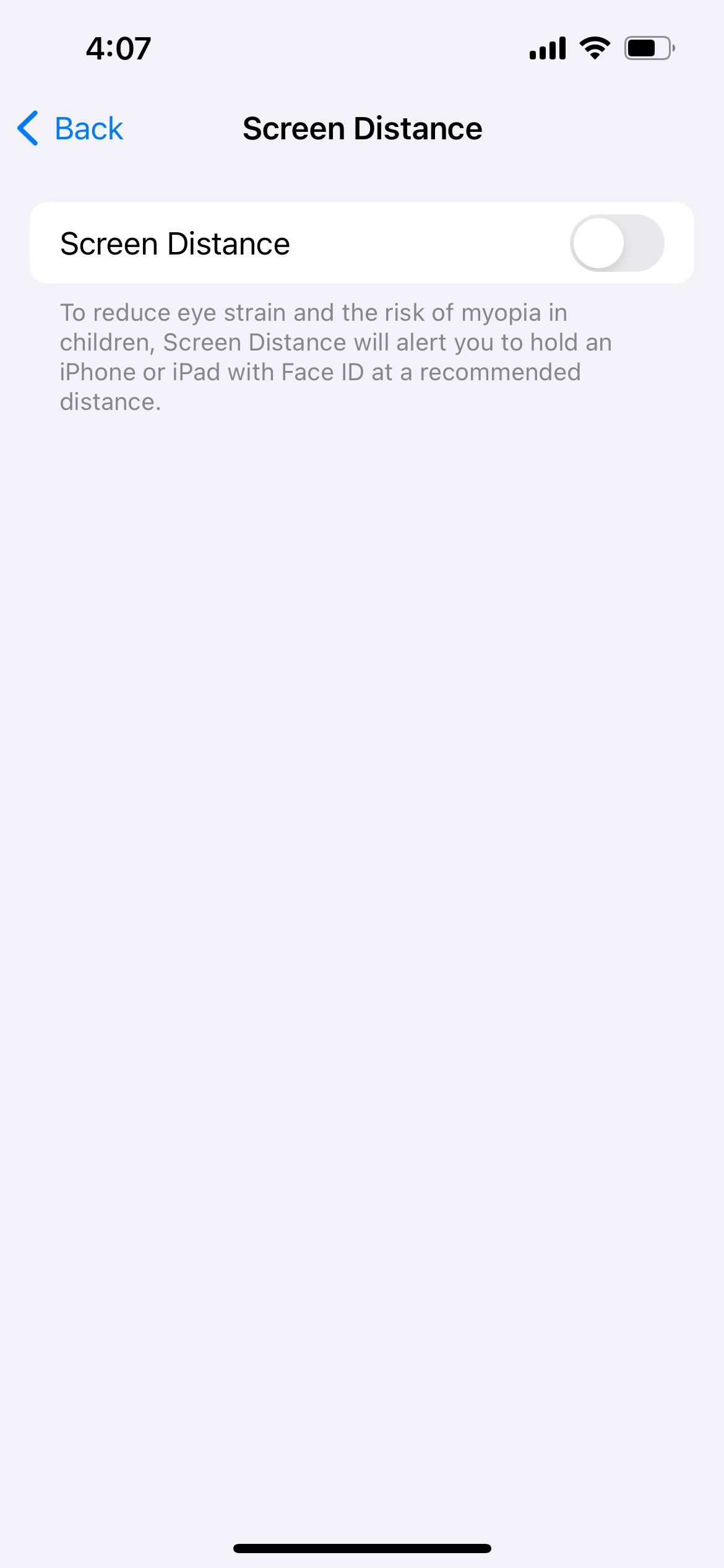 настройки расстояния до экрана на iPhone