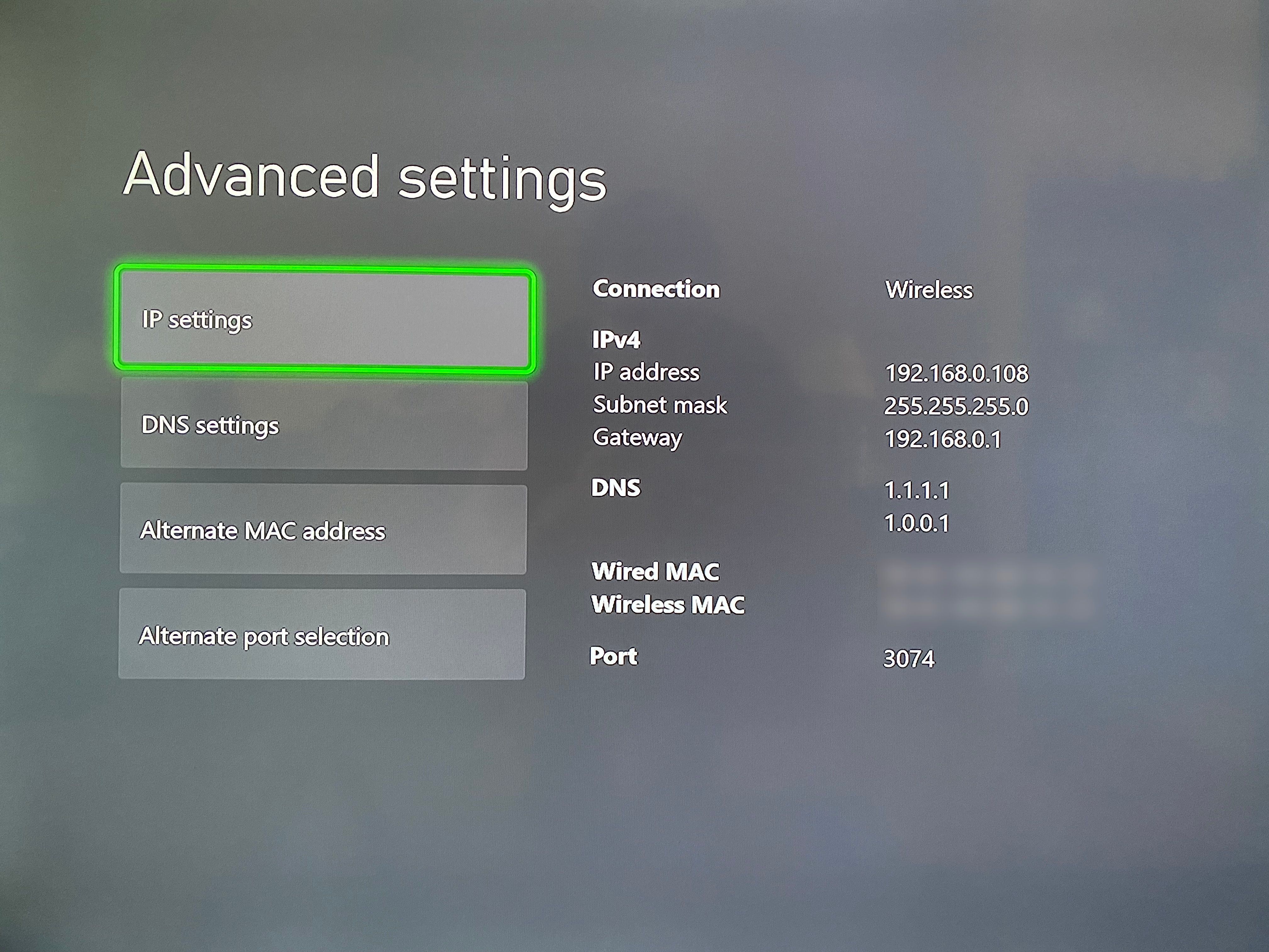 Xbox One MAC Address