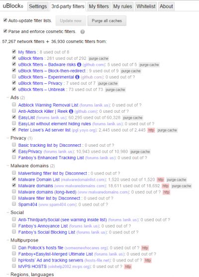 Управление блокировщиками рекламы