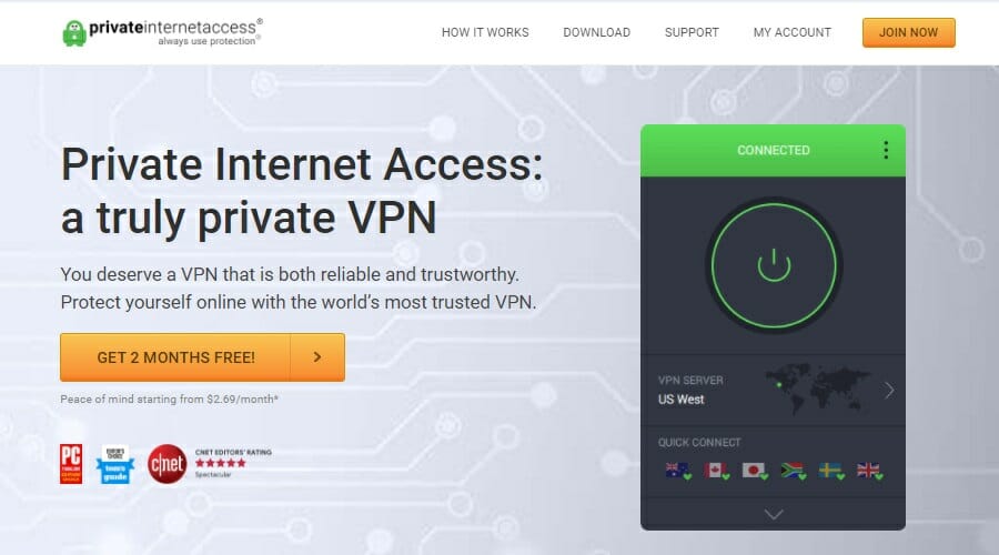 Логотип Private Internet Access (VPN)