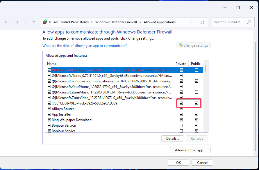 Добавление Vanguard в список разрешённых приложений брандмауэра