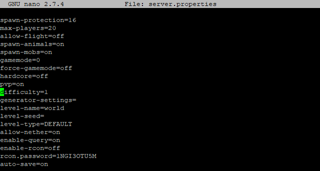 Окно конфигурации сервера Nukkit