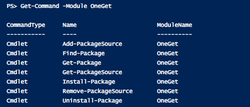 Интерфейс менеджера пакетов OneGet в PowerShell