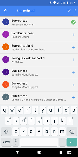 Пример поиска артиста 'Buckethead' и добавление в интересы