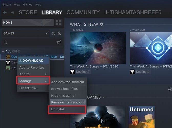 Переустановка Among Us на ПК