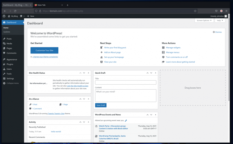 Панель администратора WordPress
