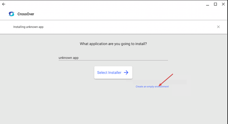 Создание пустой среды в Crossover
