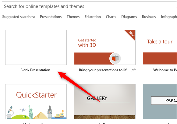 Выбор пустой презентации
