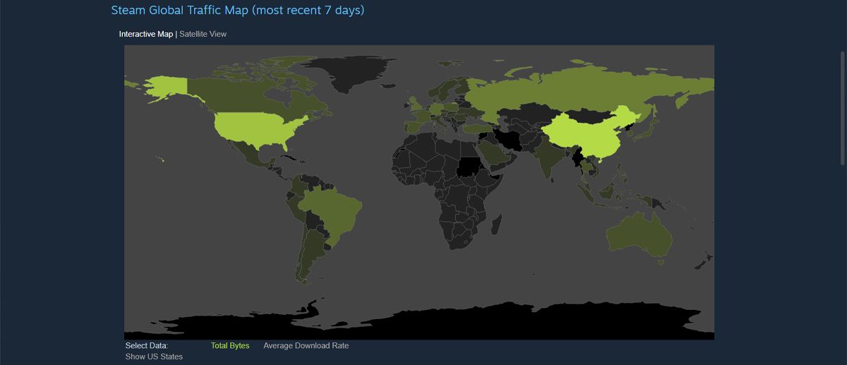 Интерактивная карта статистики загрузок Steam