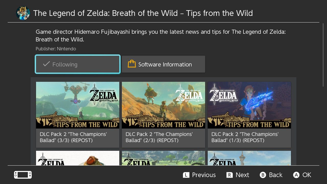 Выбранный подписанный канал в приложении Новости на Switch
