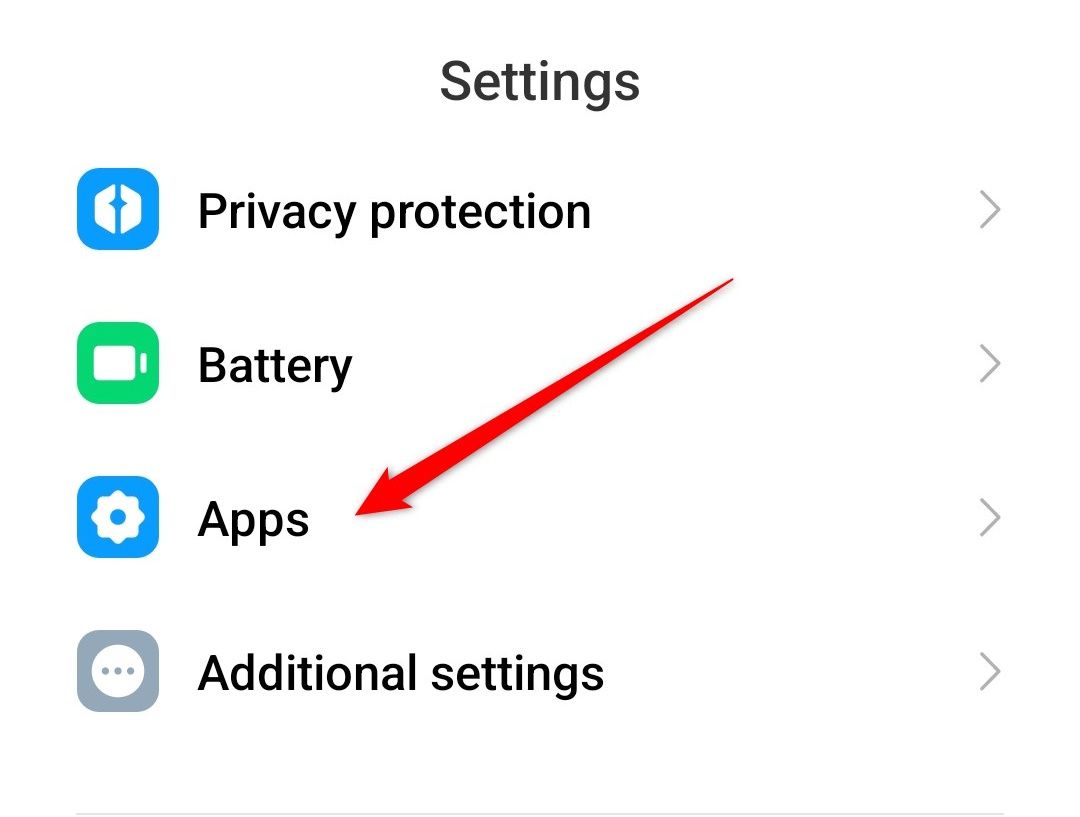 Список приложений в настройках Android