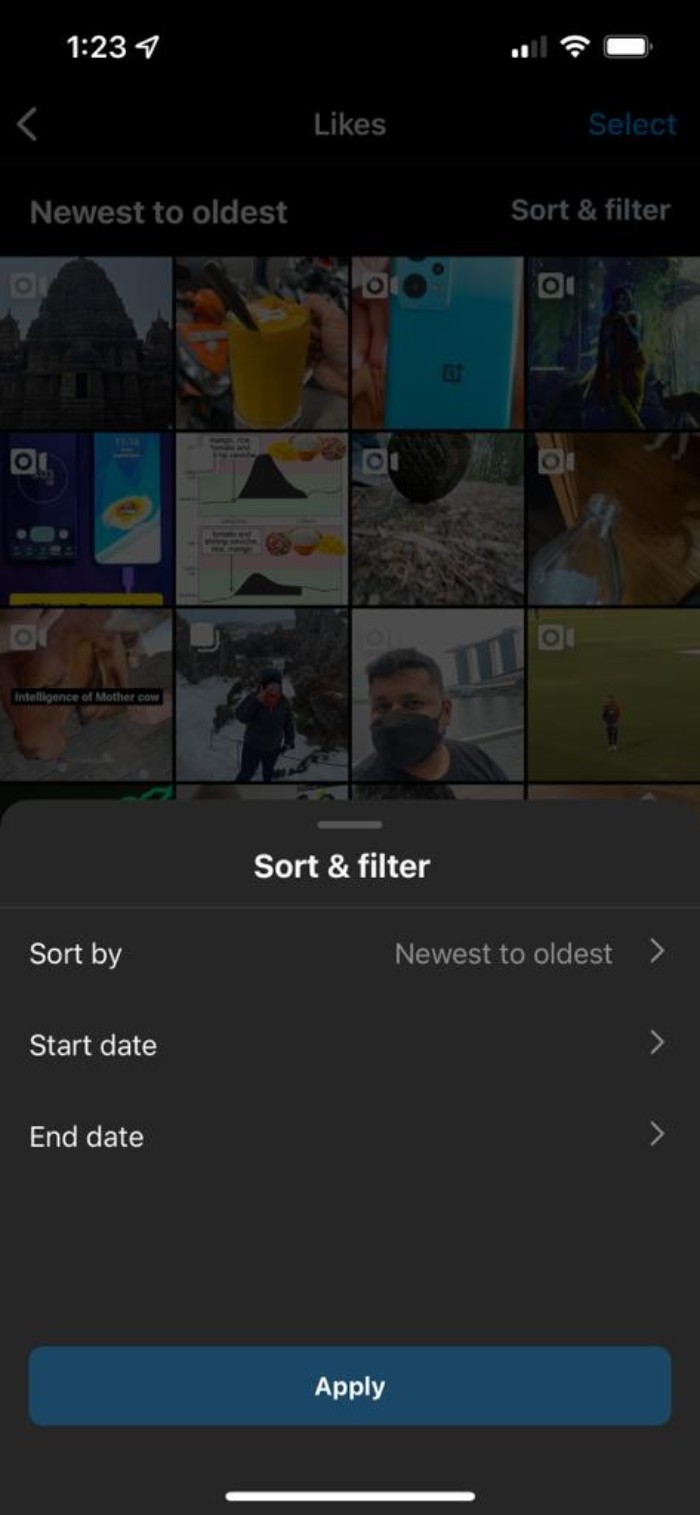 Detalle de Me gusta en iOS