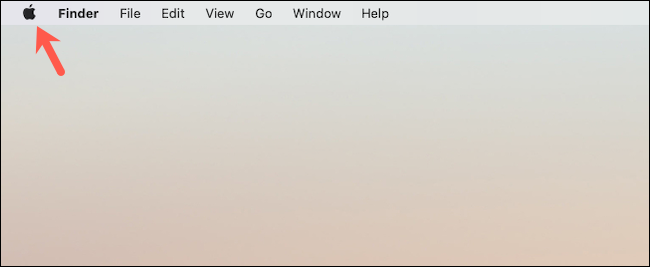 Нажмите логотип Apple на рабочем столе Mac