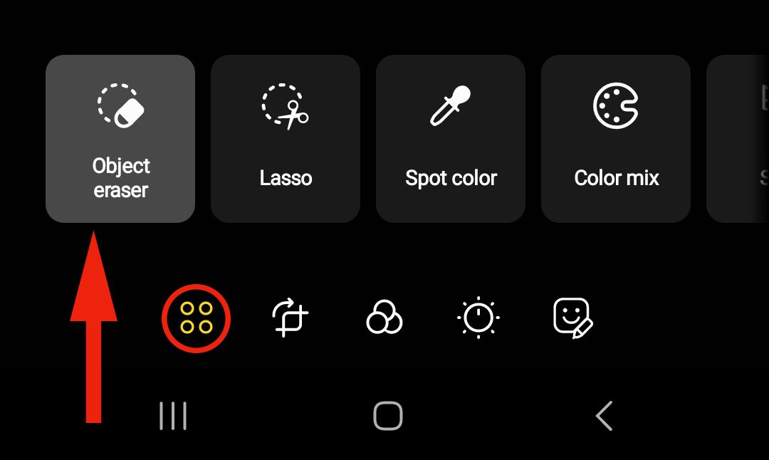 Samsung's Object Eraser tool in the gallery app.