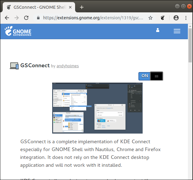 GSConnect Вкл/Выкл