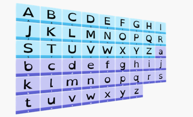 Образец шрифта OpenDyslexic — увеличенные нижние хвосты букв