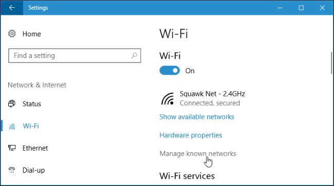 Параметры Wi‑Fi: управление известными сетями