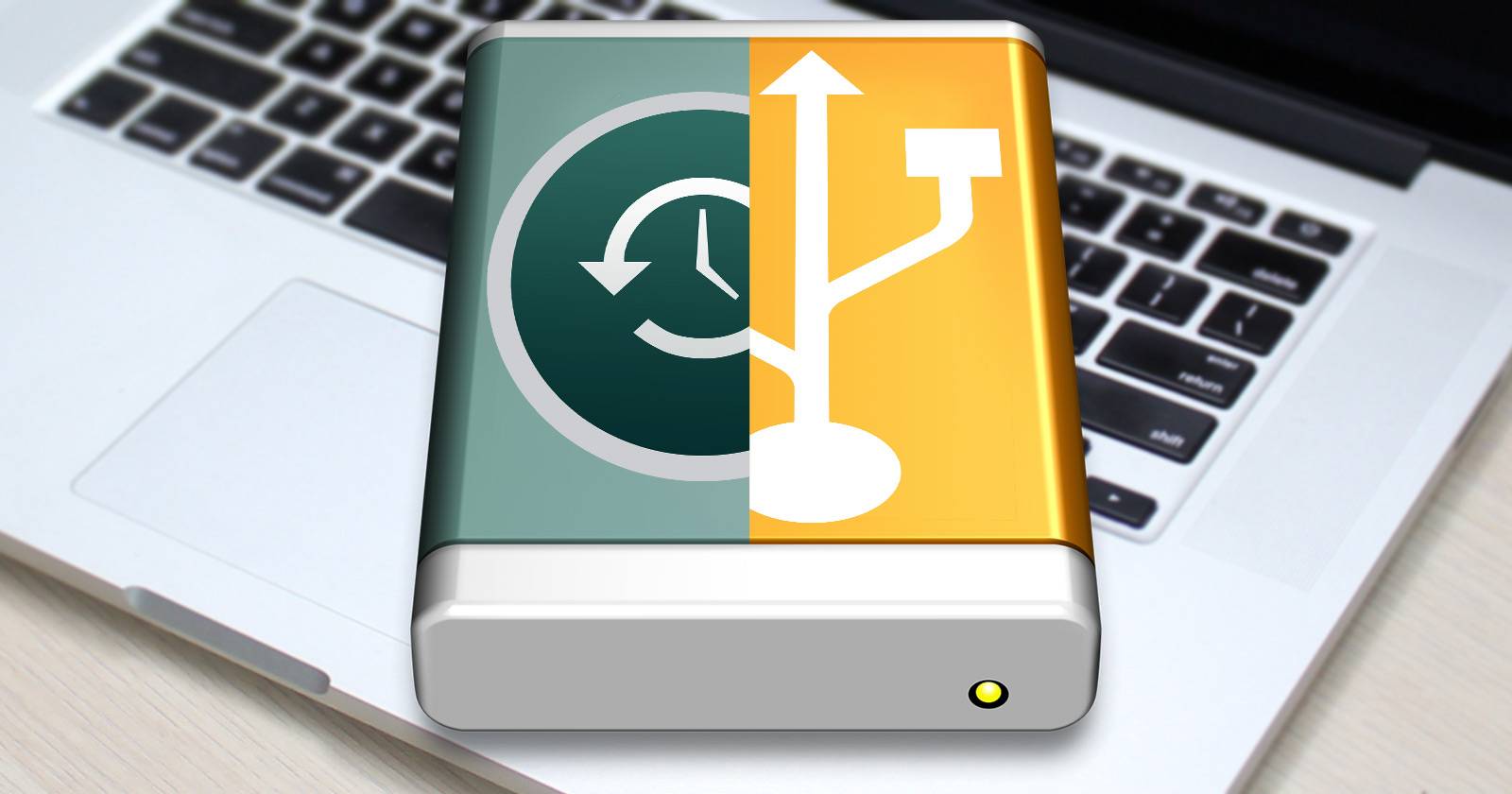 Внешний жёсткий диск и MacBook для разделения диска