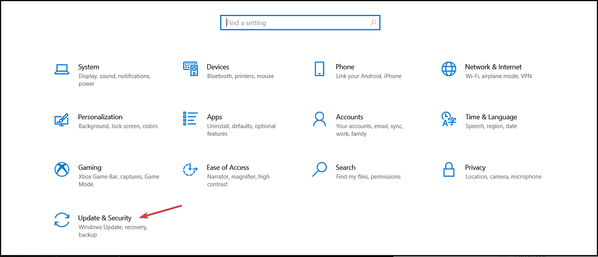Раздел Обновление и безопасность