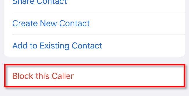 Нажмите «Заблокировать абонента»