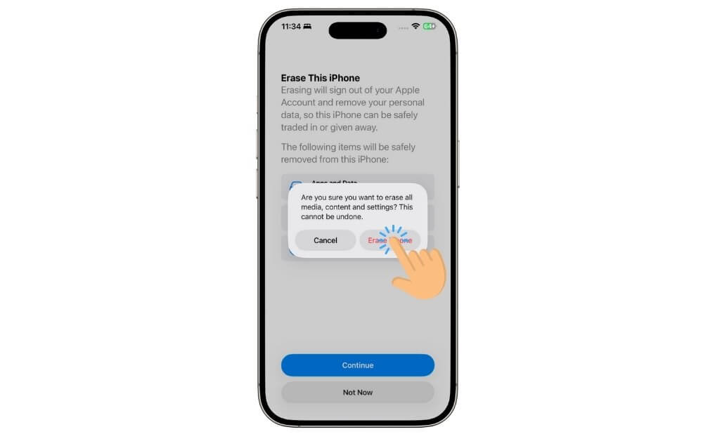 iPhone löschen bestätigen