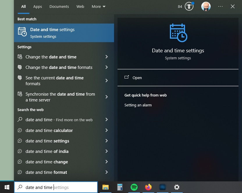 Параметры даты и времени в Windows