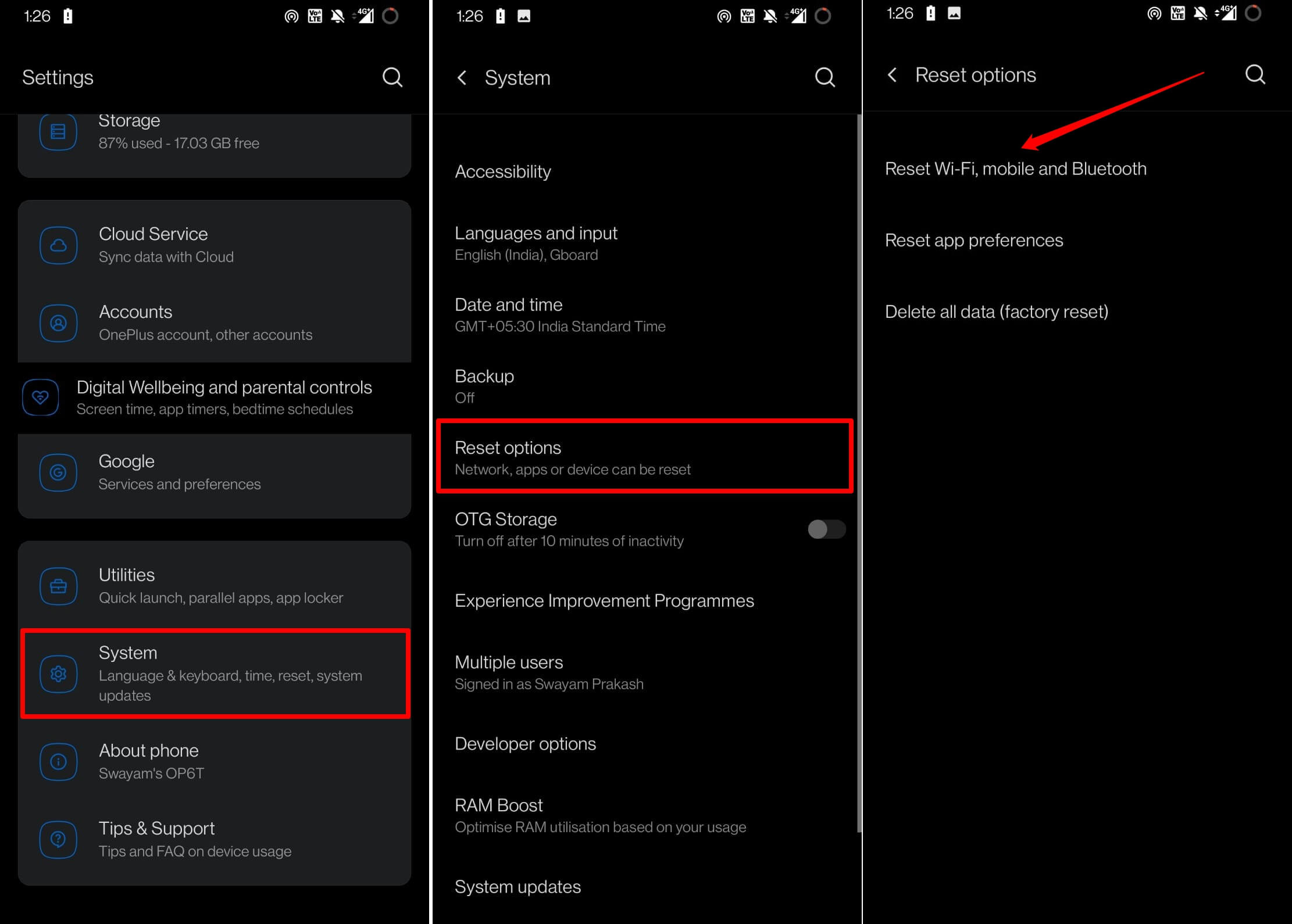 Сброс сетевых настроек на Android